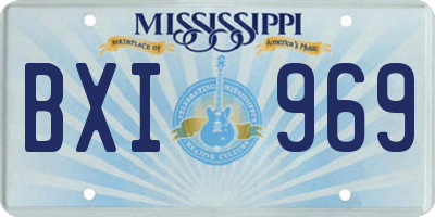 MS license plate BXI969
