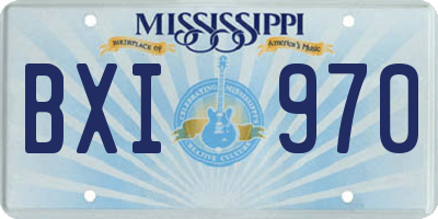 MS license plate BXI970