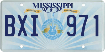 MS license plate BXI971