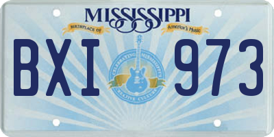 MS license plate BXI973