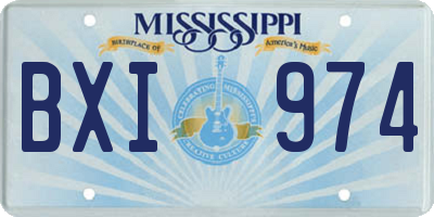 MS license plate BXI974
