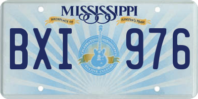 MS license plate BXI976