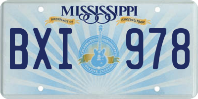 MS license plate BXI978