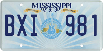 MS license plate BXI981