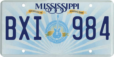 MS license plate BXI984