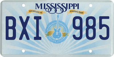 MS license plate BXI985