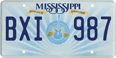 MS license plate BXI987