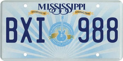 MS license plate BXI988