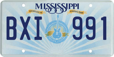 MS license plate BXI991