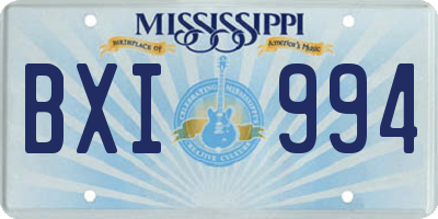 MS license plate BXI994