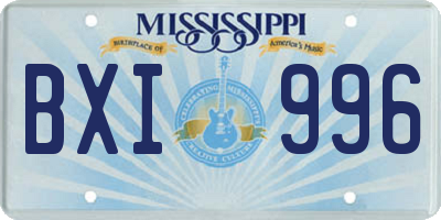 MS license plate BXI996