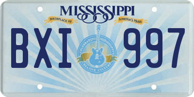MS license plate BXI997