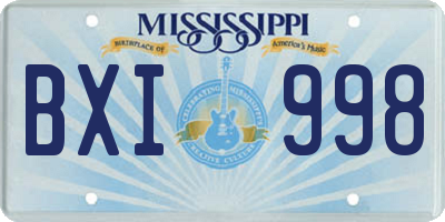 MS license plate BXI998