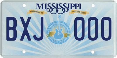 MS license plate BXJ000