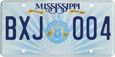 MS license plate BXJ004