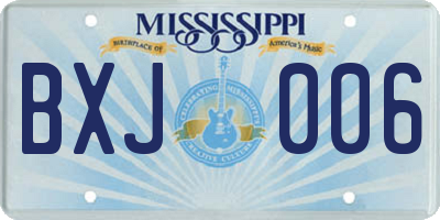 MS license plate BXJ006