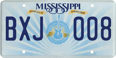 MS license plate BXJ008