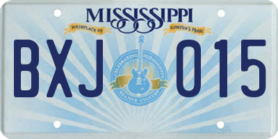 MS license plate BXJ015