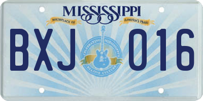 MS license plate BXJ016