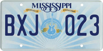 MS license plate BXJ023
