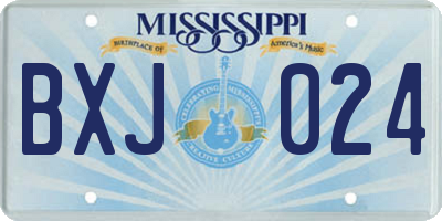 MS license plate BXJ024