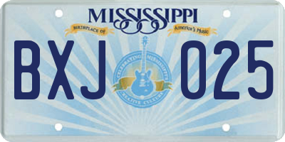 MS license plate BXJ025