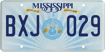 MS license plate BXJ029