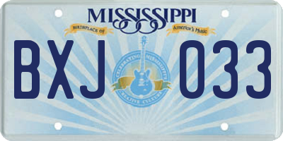 MS license plate BXJ033