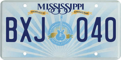 MS license plate BXJ040