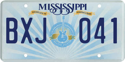 MS license plate BXJ041
