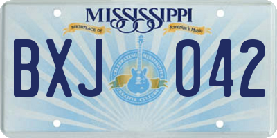 MS license plate BXJ042