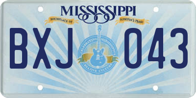 MS license plate BXJ043