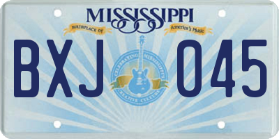 MS license plate BXJ045