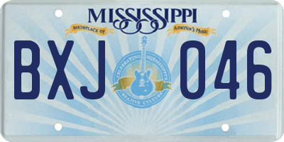 MS license plate BXJ046