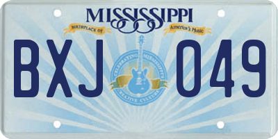 MS license plate BXJ049