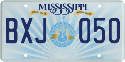 MS license plate BXJ050