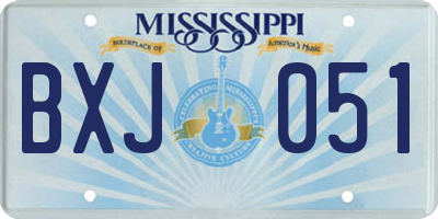 MS license plate BXJ051