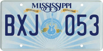 MS license plate BXJ053