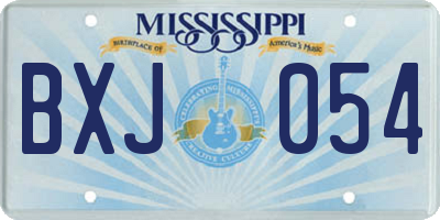 MS license plate BXJ054