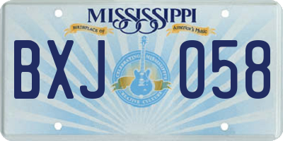 MS license plate BXJ058