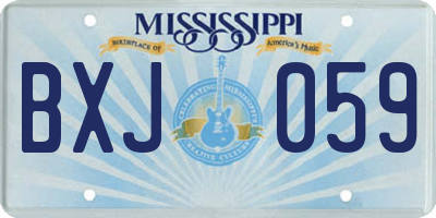 MS license plate BXJ059