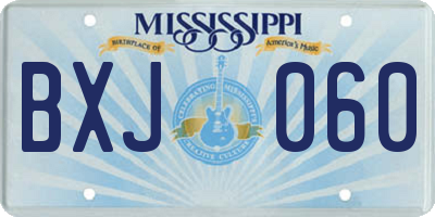 MS license plate BXJ060