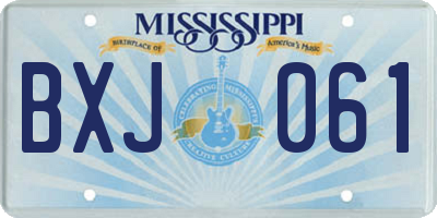 MS license plate BXJ061