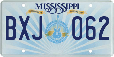 MS license plate BXJ062