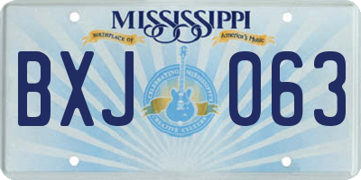MS license plate BXJ063