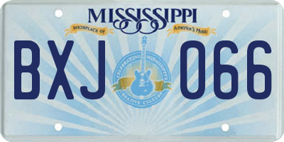 MS license plate BXJ066