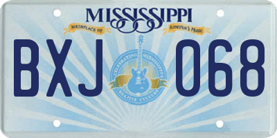 MS license plate BXJ068