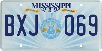 MS license plate BXJ069