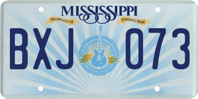MS license plate BXJ073