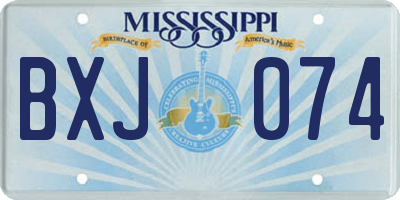 MS license plate BXJ074